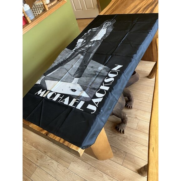 Vintage Black Flag/Banner Silk Wall Tapestry - Michael Jackson - Picture 3 of 10